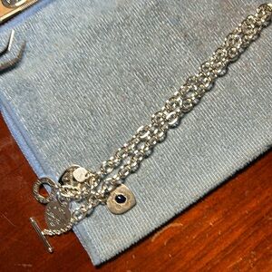 Tiffany & Co Sterling Siliver Choker18” 5 Charms 1 - 2mmDiamond- 1 5mm opal 1